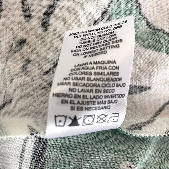 Every Green/White Tropical Print Ruffle Sleeveless Top Size M - Picture 7 of 7